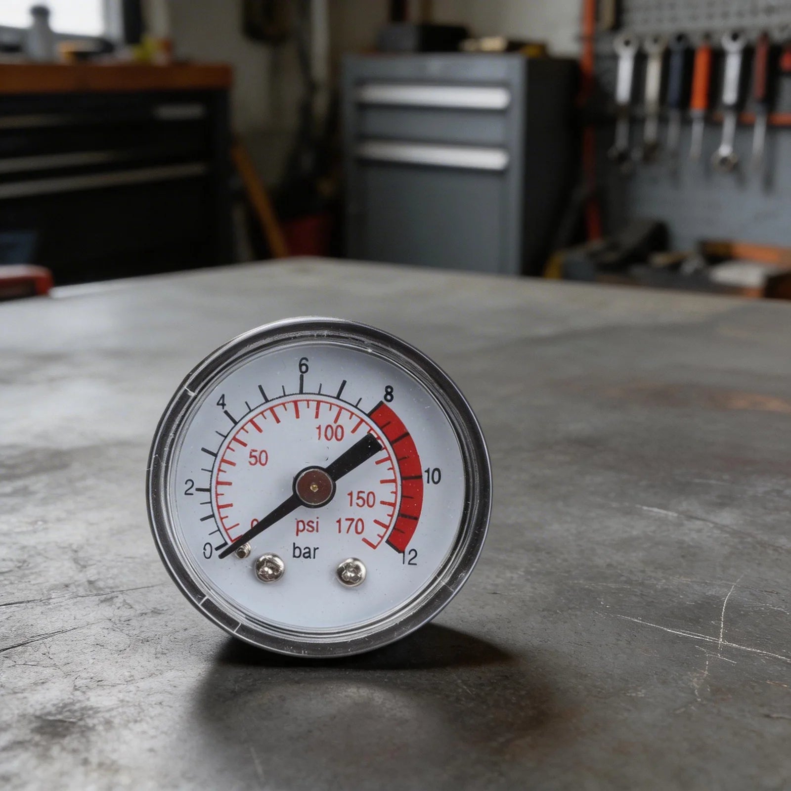 1 Pc Air Compressor Pneumatic Hydraulic Fluid Measure Air Pressure 0-170 PSI(0- 12 Bar) For Dial Measuring Instrument Qme