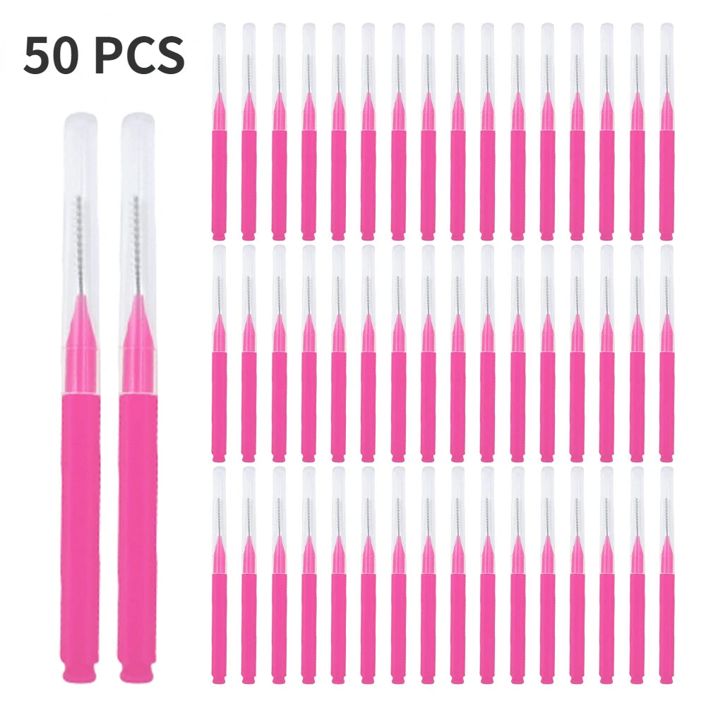5/10/50PCS Mini Eyebrow Brush Brow Perm Brush Disposable Brow Lifting Brushes Bendable Micro Eyelash Brush Applicators Tools Qme 50PCS Pink