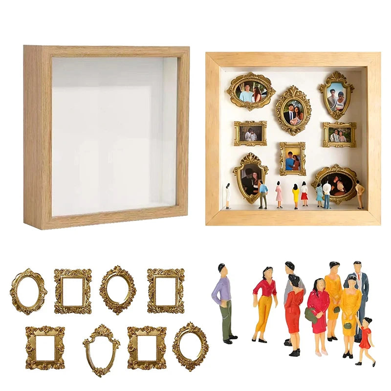 DIY Mini Museum Silhouette Box–Celebrate Your Unique Memories In Style, Personalized DIY Photo Family Memory Display Case Frame Qme F