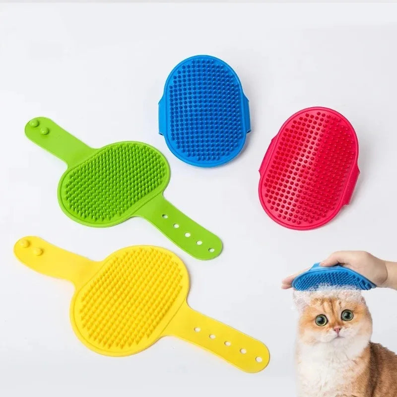 B Soft Rubber Pet Bath Brush Comb - Cat Dog Grooming Massage Glove Fur Removal Tool for Cats and Dogs Pet Bathing Supplies Qme
