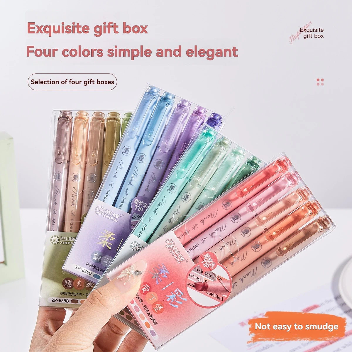 5Pcs/set Pastel Highlighters Marker Colors Fluorescent Hook Pen Colored Mark Pen Japanese Stationery School Supplies Kawaii Qme
