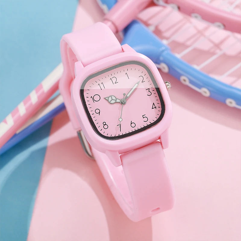 Moda silicone banda feminina relógios de quartzo conjunto casual árabe dial relógio de pulso para meninas reloj hombre Qme