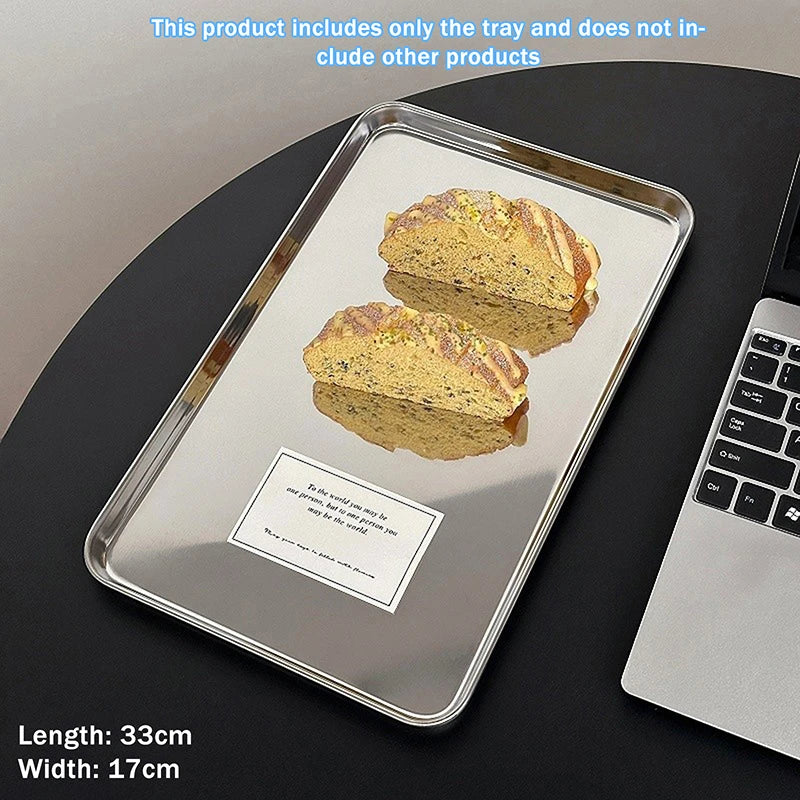 Snack Cake Dish Dining Dessert Plate Kitchen Tray Nordic Stainless Qme 3