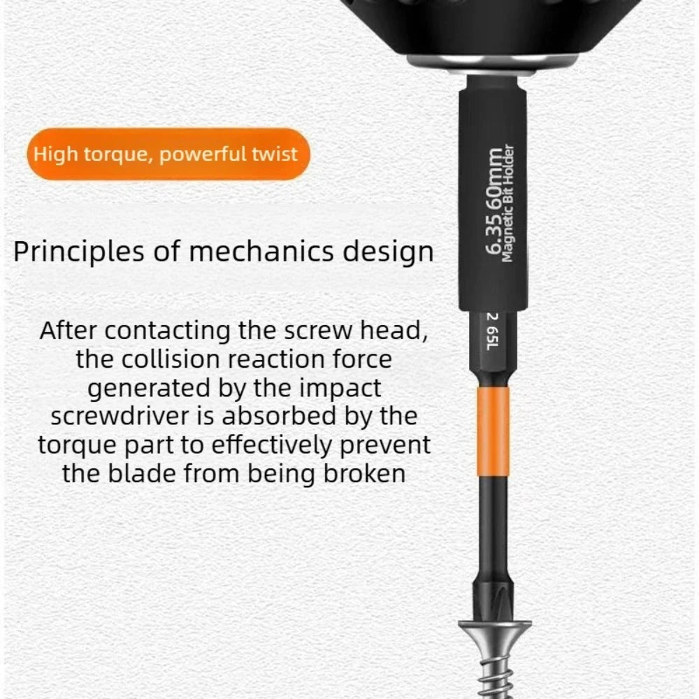 Magnetic 60mm Bit Extension Bar 1/4 Inch Head Screwdriver Transfer Rod Universal Power Drill Tool Accessory Qme
