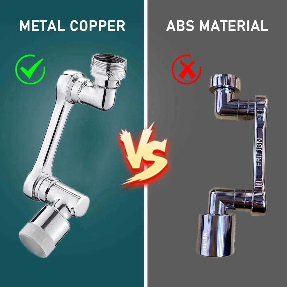 Metal Copper 1080° Rotation Faucet Aerator Extender Swivel Robotic Arm Faucets Sprayer Head Nozzle Kitchen Tap Saving Water Qme