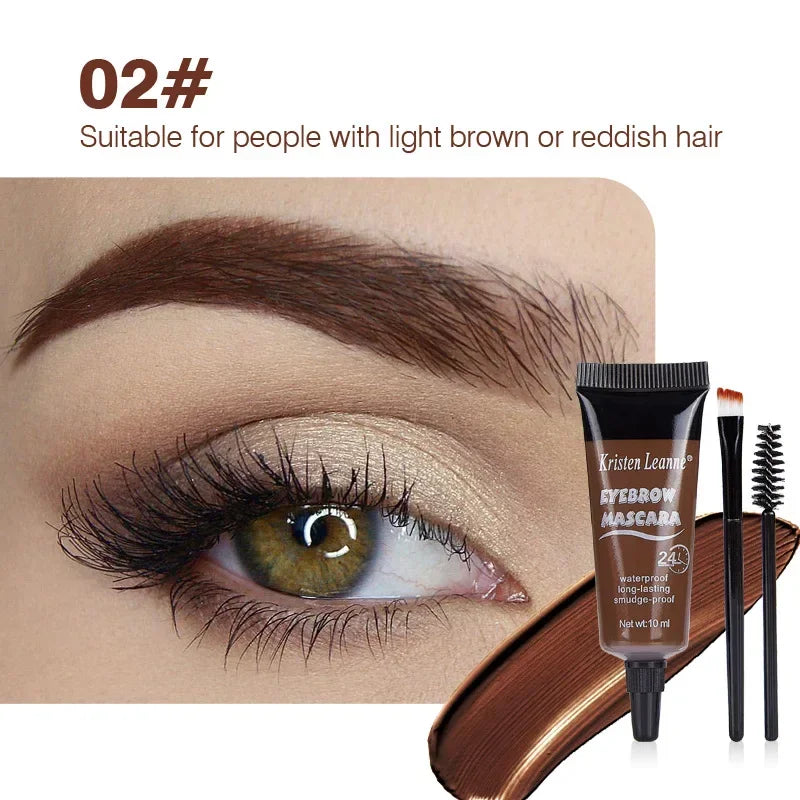 6 Color Eyebrow Enhancers Cream Women Natural Liquid Dyeing Eyebrow Set Brow Tattoo Pigments Lasting Waterproof Eyebrow Gel Qme Color 2
