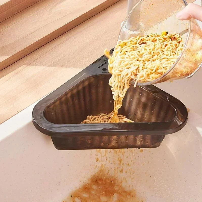 Kitchen Sink Drain Basket Stainless Steel Triangle Food Vegetables Peel Egg Filter Storage Organizer Kitchen Shelf Rack Drainier Qme 3