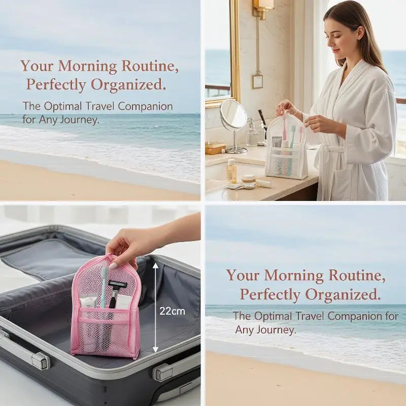 Large Capacity PVC Cosmetic Bag Waterproof Space Saving Toothbrush Qme