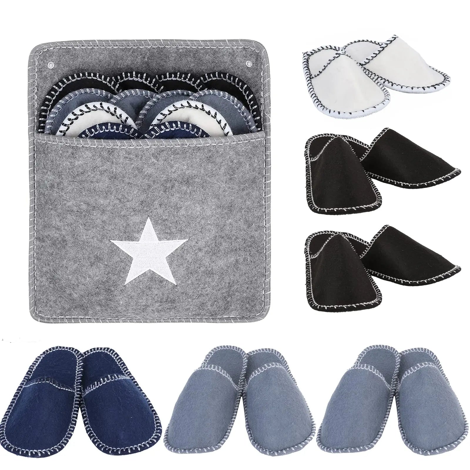 6 Pairs Family House Guest Slippers Set with Non-Slip Sole Closed Toe Disposable Slippers Hotel Slippers for Shoeless Home Qme