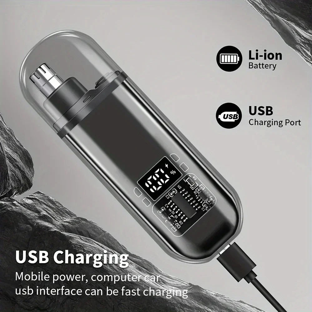 Suitable For Men USB Charging Nose And Ear Hair Trimmer Portable Electric Nose Hair Clipper Mini Compact Design Quick Charging Qme