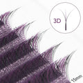 NATUHANA W Shape Eyelash Extension 3D Premade Volume Fan Lashes Faux Qme Purple D 0.07mm|MIX9-15mm
