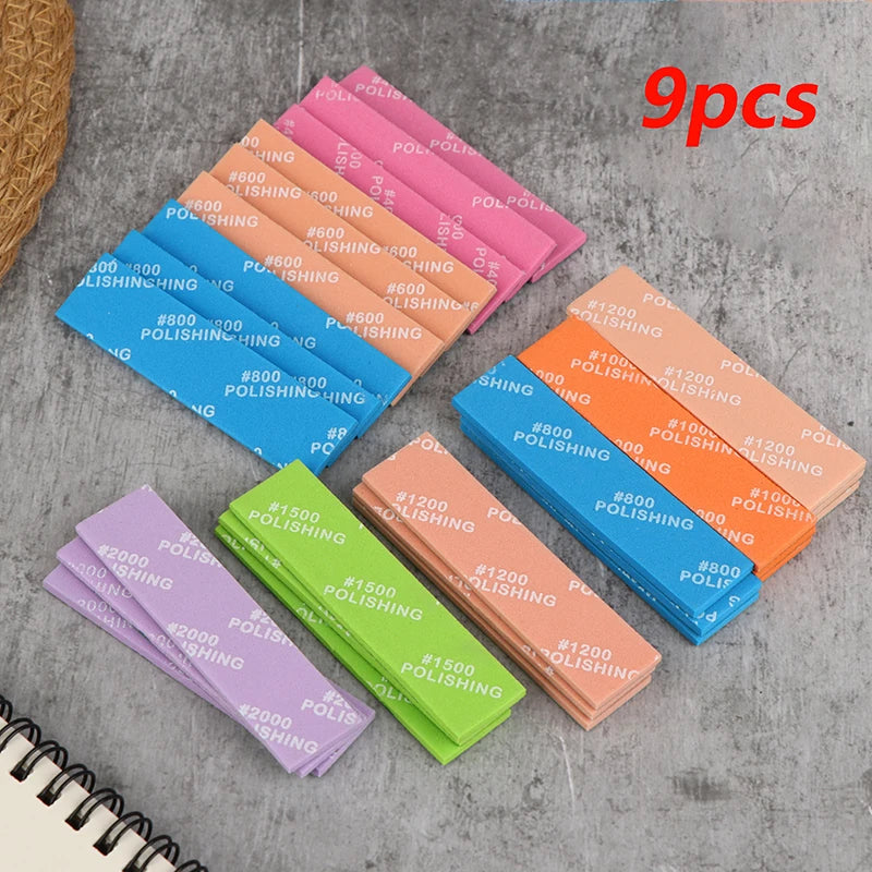 9Pcs MS-E400-2000 Semi-rigid Sanding Sticks For Model Making Tools Plastic Model Polishing Rod Hobby DIY Craft Qme