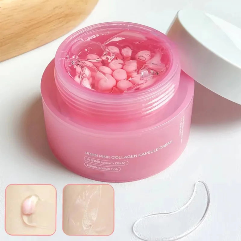 Korean PDRN Pink Collagen Capsule Cream with Niacinamide Cream Firmming Deep Hydration Wrinkle Reduction Moisturizing Beauty Qme