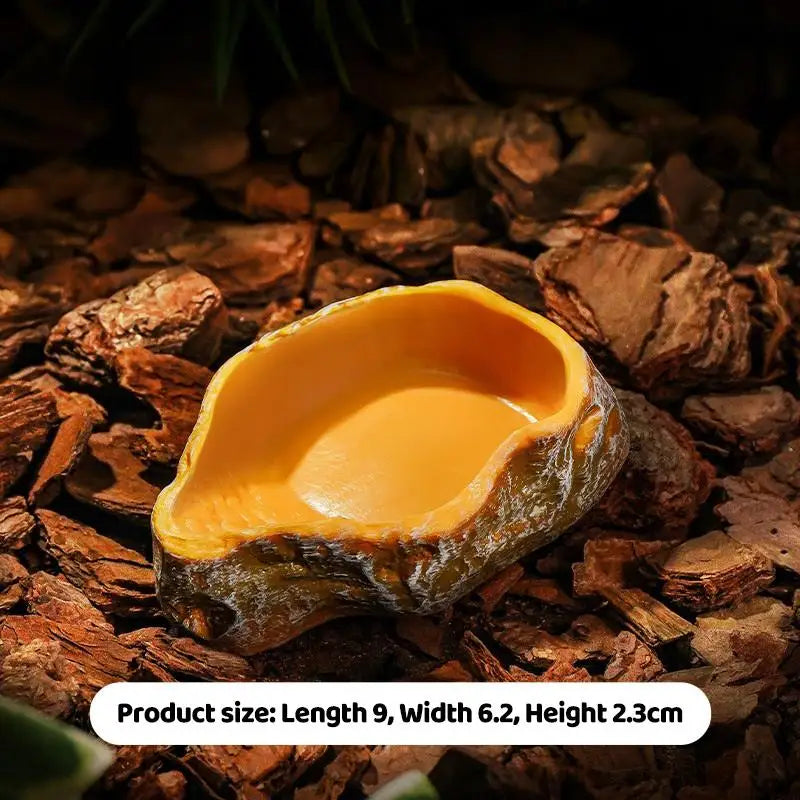 Suitable Indoor Reptile Landscaping 1-piece Rock-shaped Water Food Qme A1
