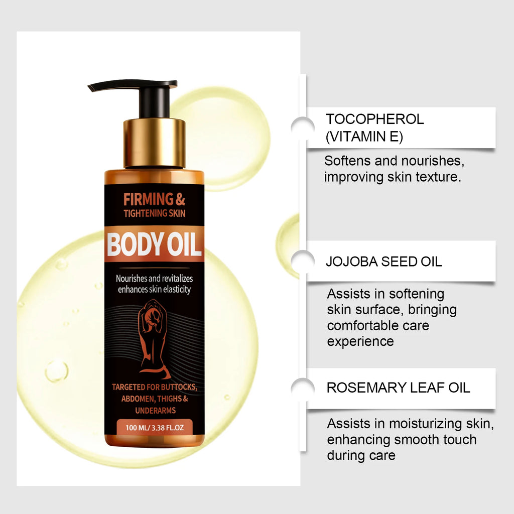 Firming Body Oil Lift Skin Improve Dry Brightening Nourishing Tightening Improve Sagging Smooth Skin Care Massage Essential Oil Qme