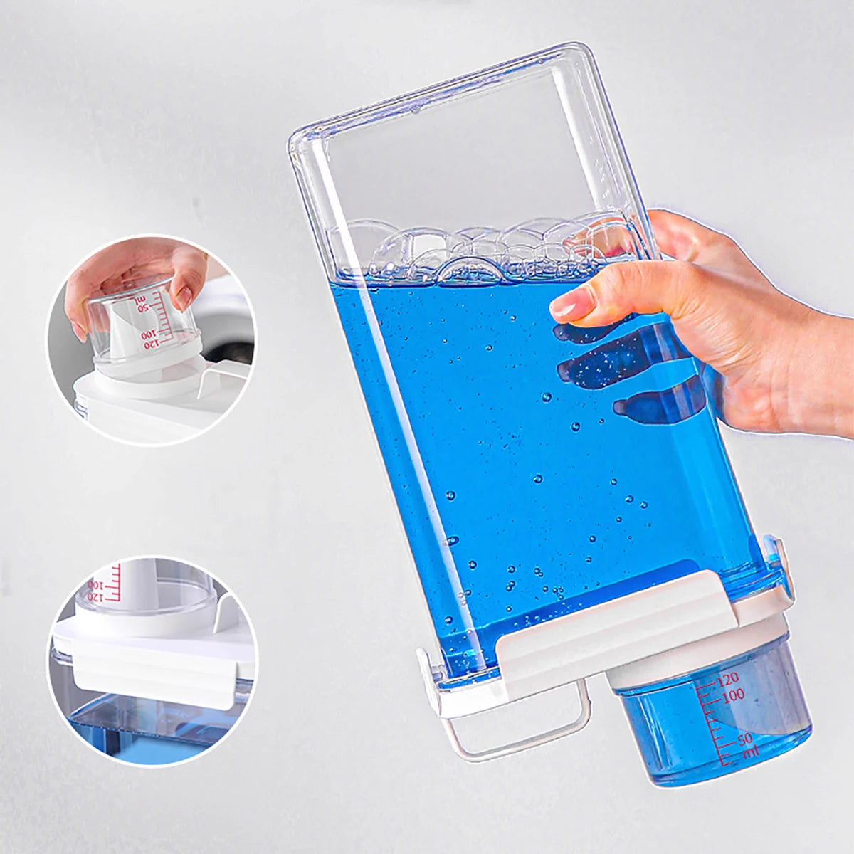 Laundry Detergent Dispenser for Laundry Room Orgnization and Storage 1100/1800/2300ml Laundry Powder Softener Container Qme