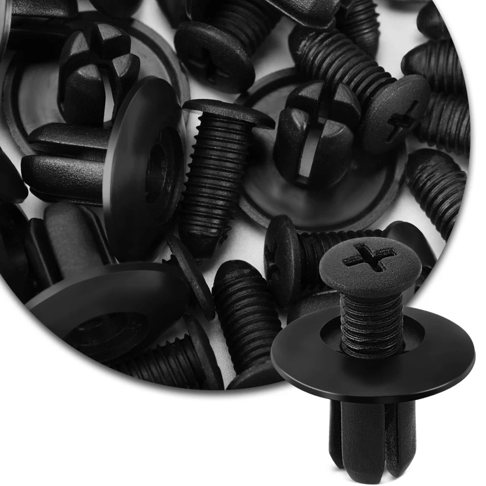 8mm Hole Door Rivet Plastic Clip 100/50/5pcs Fasteners Black Cars Lined Cover Barbs Rivet Auto Fasteners Retainer Push Pin Clips Qme