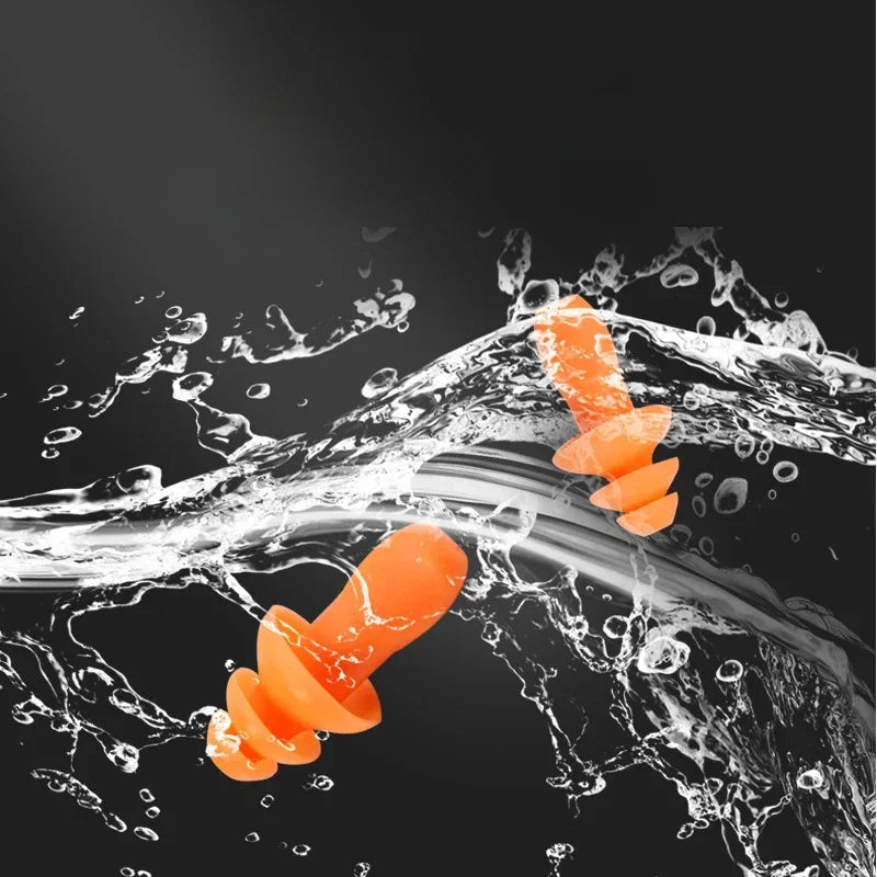 Anti - Noise Soft Earplugs, Waterproof Ear Plug, Protective Silicone Case, Dive Water Sports Swimming Pool Accessories Qme