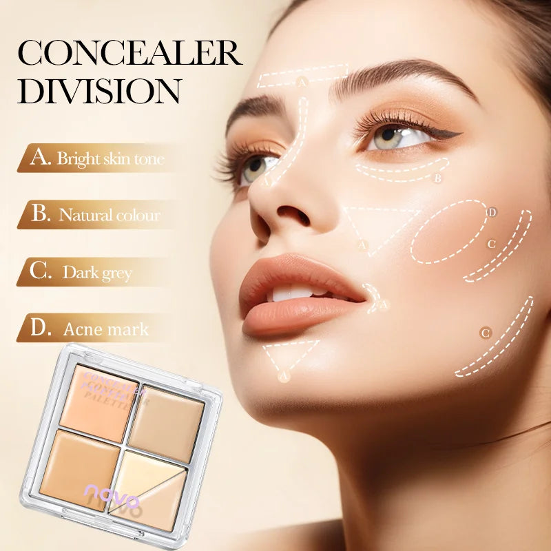 Multi-Use Concealer Cream,Waterproof, Moisturizing,Under Eye Corrector Cream, Full Coverage Blemishes, Acne Scars, Dark Circles Qme