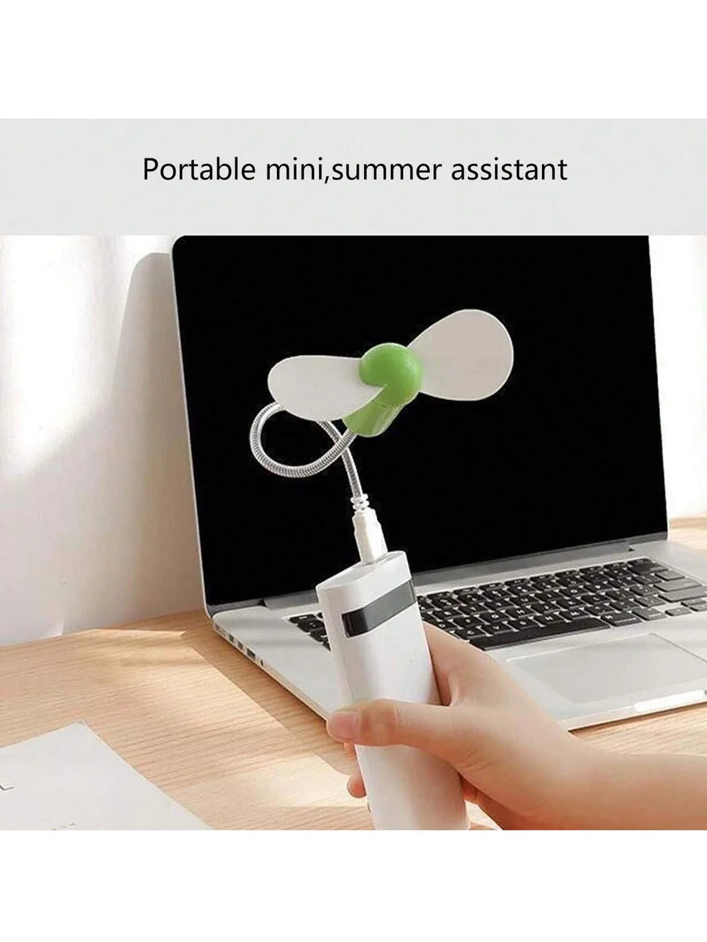 Portable Flexible Silent High-wind USB Mini Fan Notebook Power Bank Qme