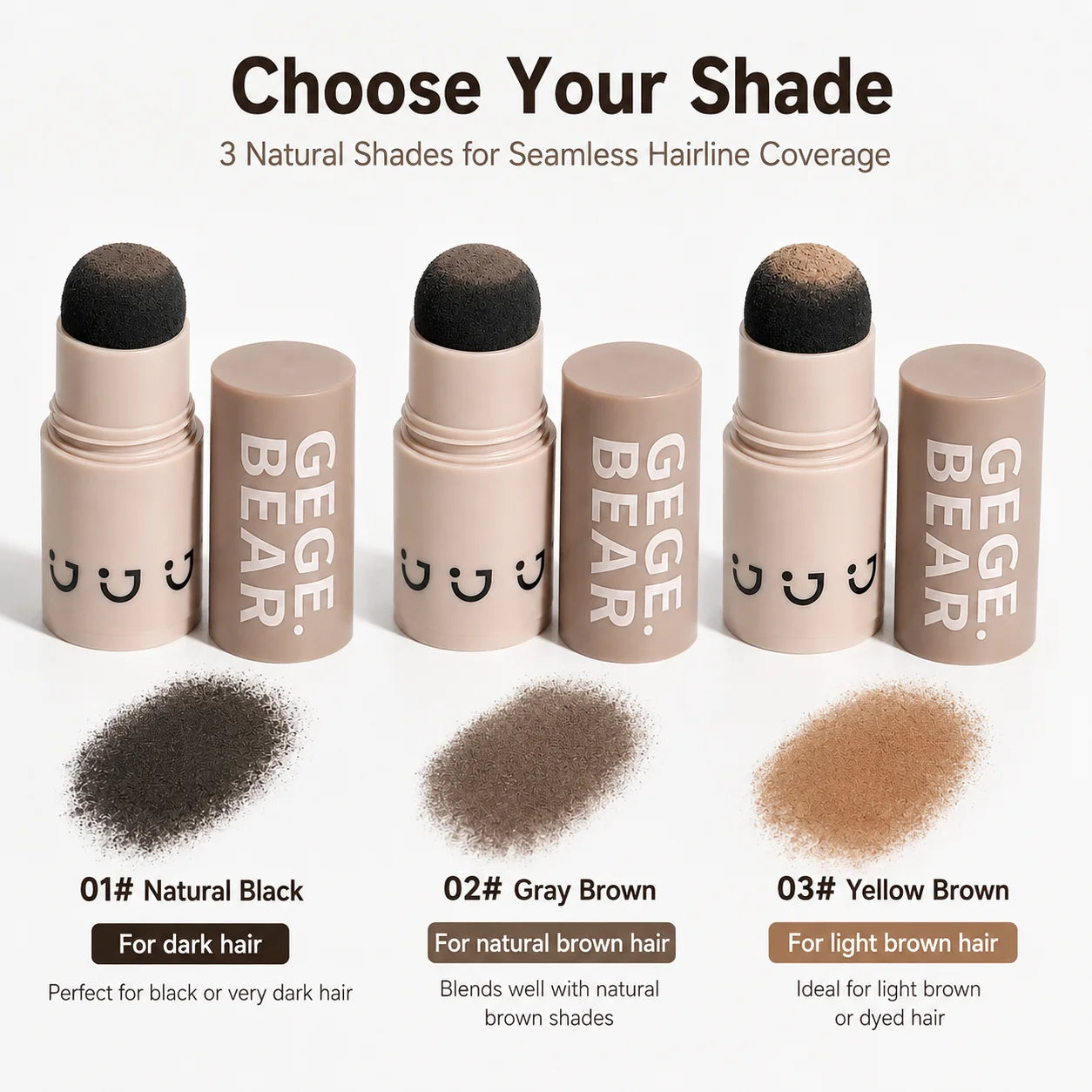 Hairline Shadow Powder Stick Waterproof Root Touch Up Concealer for Gray Roots Thinning Hair Natural Hairline Filler 3 Colors Qme GX1077-1-2-3