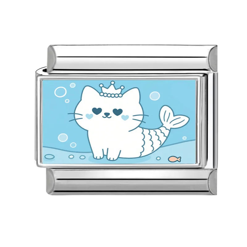 Wholesale 2025 Cute Leaf Cats Dogs Rabbit Samoyed Italian Charm Link