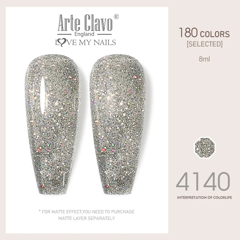 Arte Clavo Colorful Glitter Series UV Gel Nail Polish Sequin Soak Off
