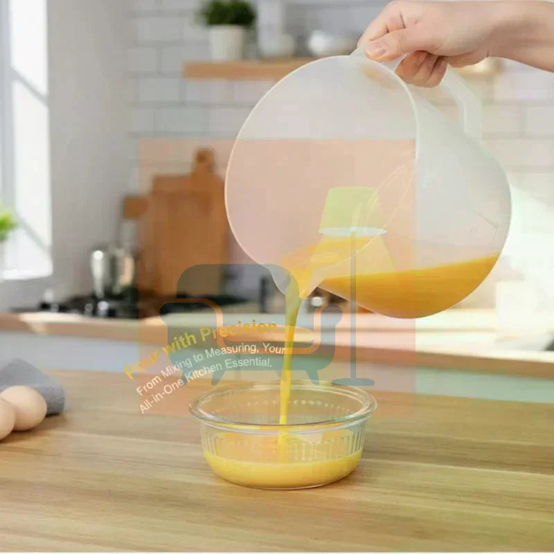 2.5L Large Capacity Baking Measuring Cup Scale Kitchen Mixing Bowl With Lid Transparent Plastic Mixing Cup For Home Tools Qme