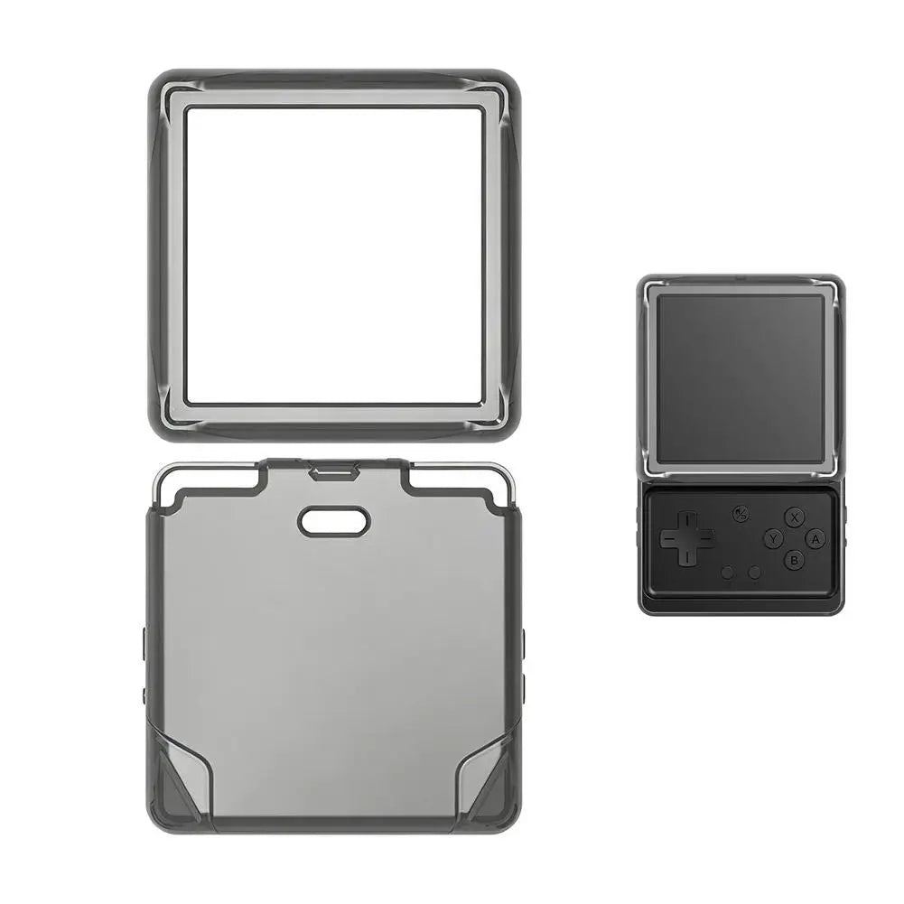 Protective Case For RG Rotate TPU Soft Cover Shockproof Anti-Scratch Rotating Screen Design Handheld Gaming Case Qme jet black