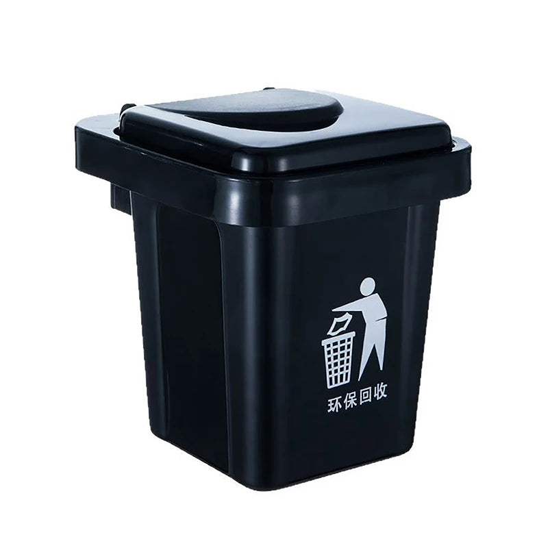 Stainless Steel Trash Can Ashtray Lid Wall Hanging Bathroom Anti-fly Qme