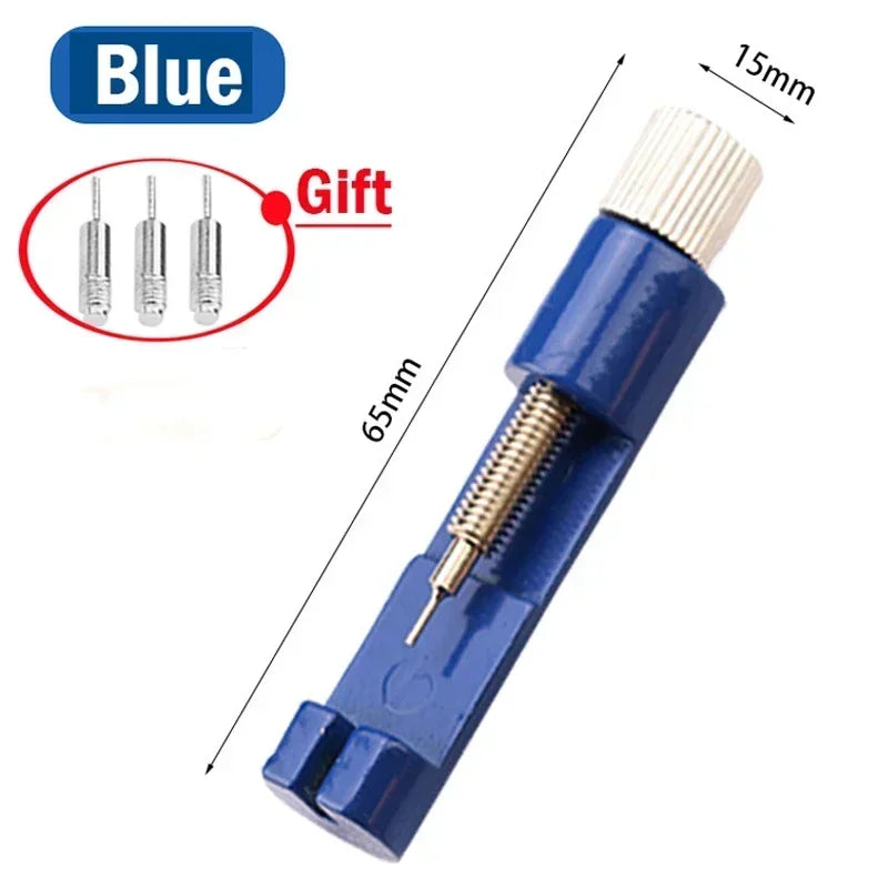 Metal Watch Repair Tool Adjusting Watch Strap Tool Link Pin Tool Remover Easy Bracelet with Watch Pin Band To Remover Adjust Qme 02-Blue-Metal