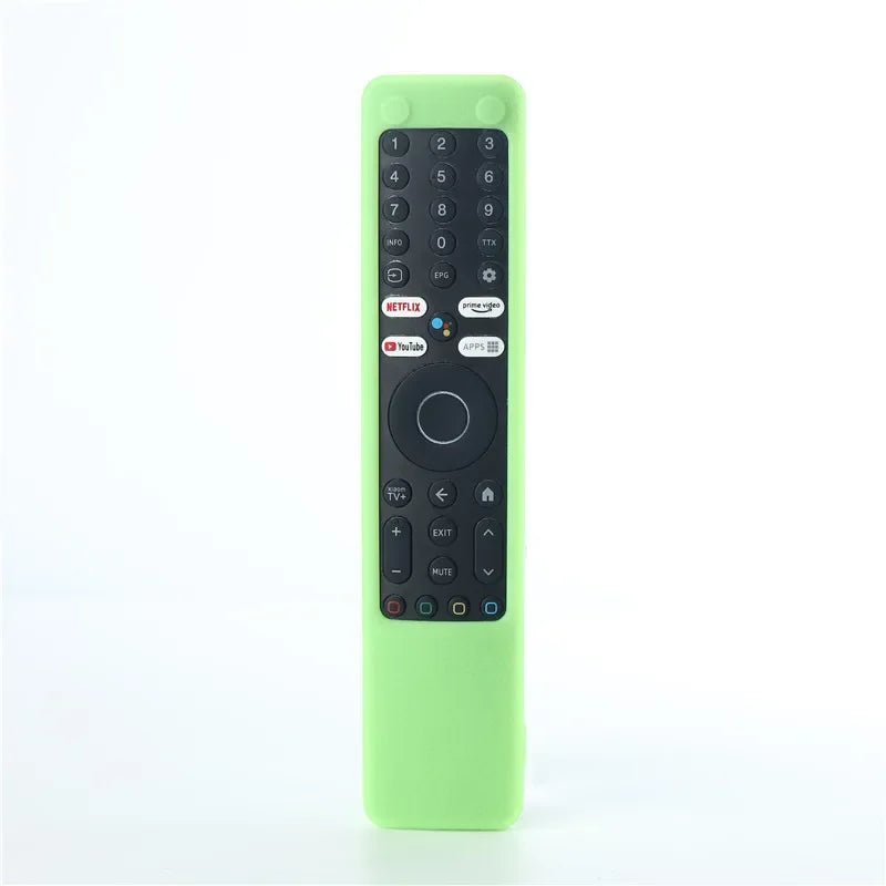 For Xiaomi XMRM-ML Silicone TV Remote Cover Anti-Drop Protective Case Anti-Scratch Protective Skin Sleeve with Anti-lost Lanyard Qme green