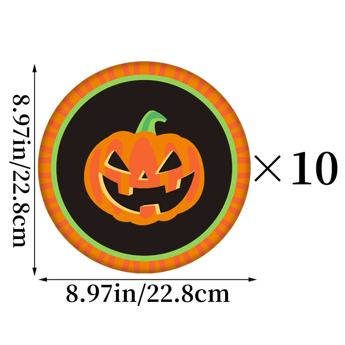 One-off Halloween Dinnerware Pumpkin Pattern Plate Cup Holiday Qme plate L 10pcs