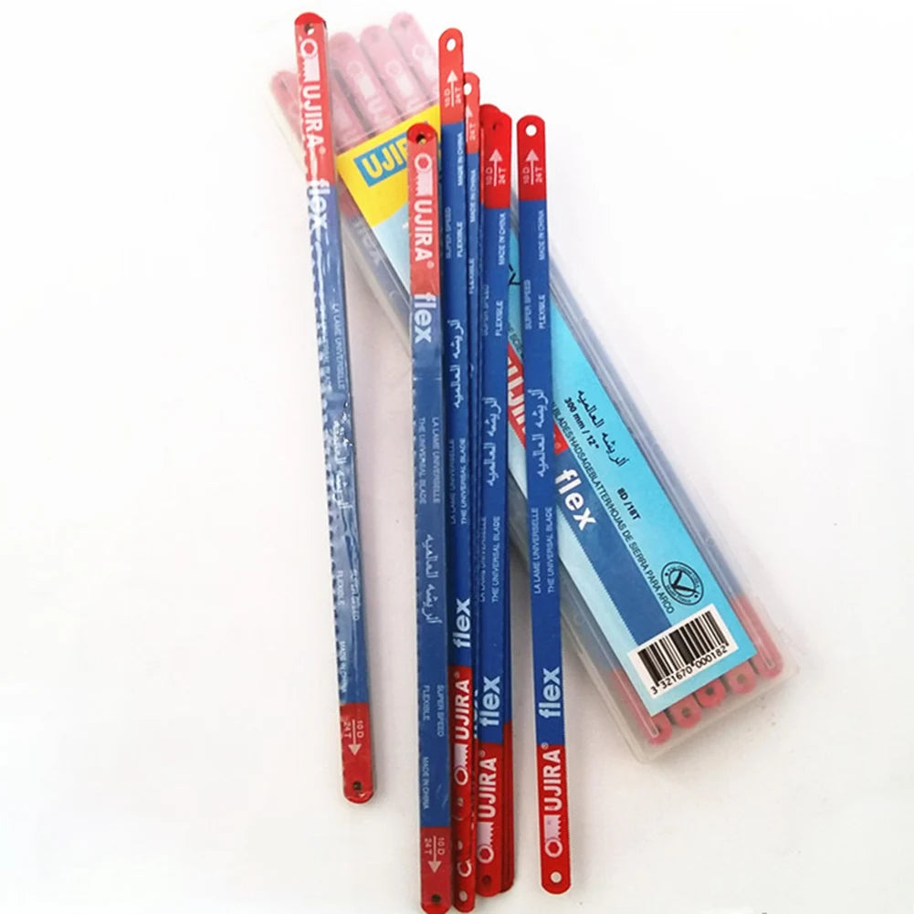 10PCS Bi-Metal Hacksaw Blade Set 300mm Hand Saw Blades For Meat Wood Cutting Flexible Steel Folding Hacksaw Blade Hand Tool Part Qme