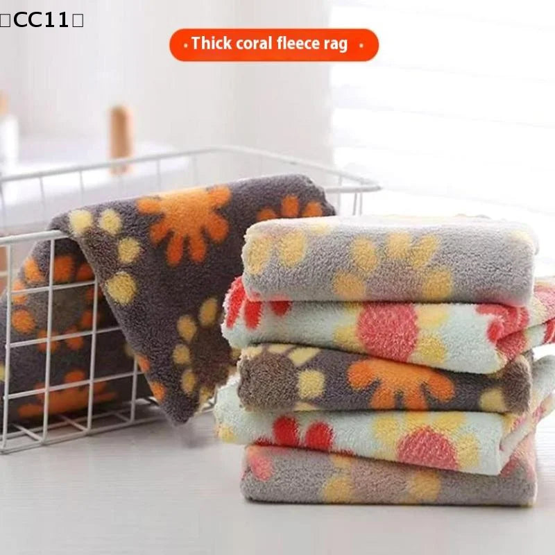 Kitchen Cleaning Cloths Soft Absorbent Dishcloth Coral Fleece Qme