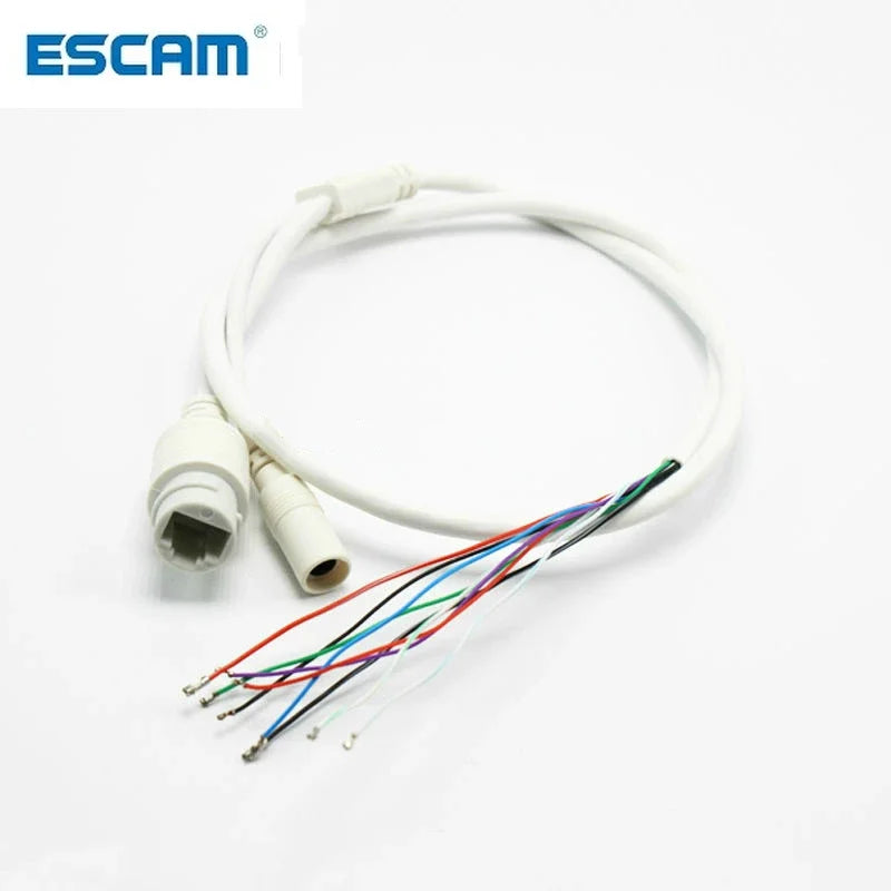 5pcs High Quality 9-Pin IP Camera Module Network Cable Pigtail 80cm 1/2/3/6 PoE RJ45 DC12V Power Supply 4In1 Waterproof Kit Qme Black Color