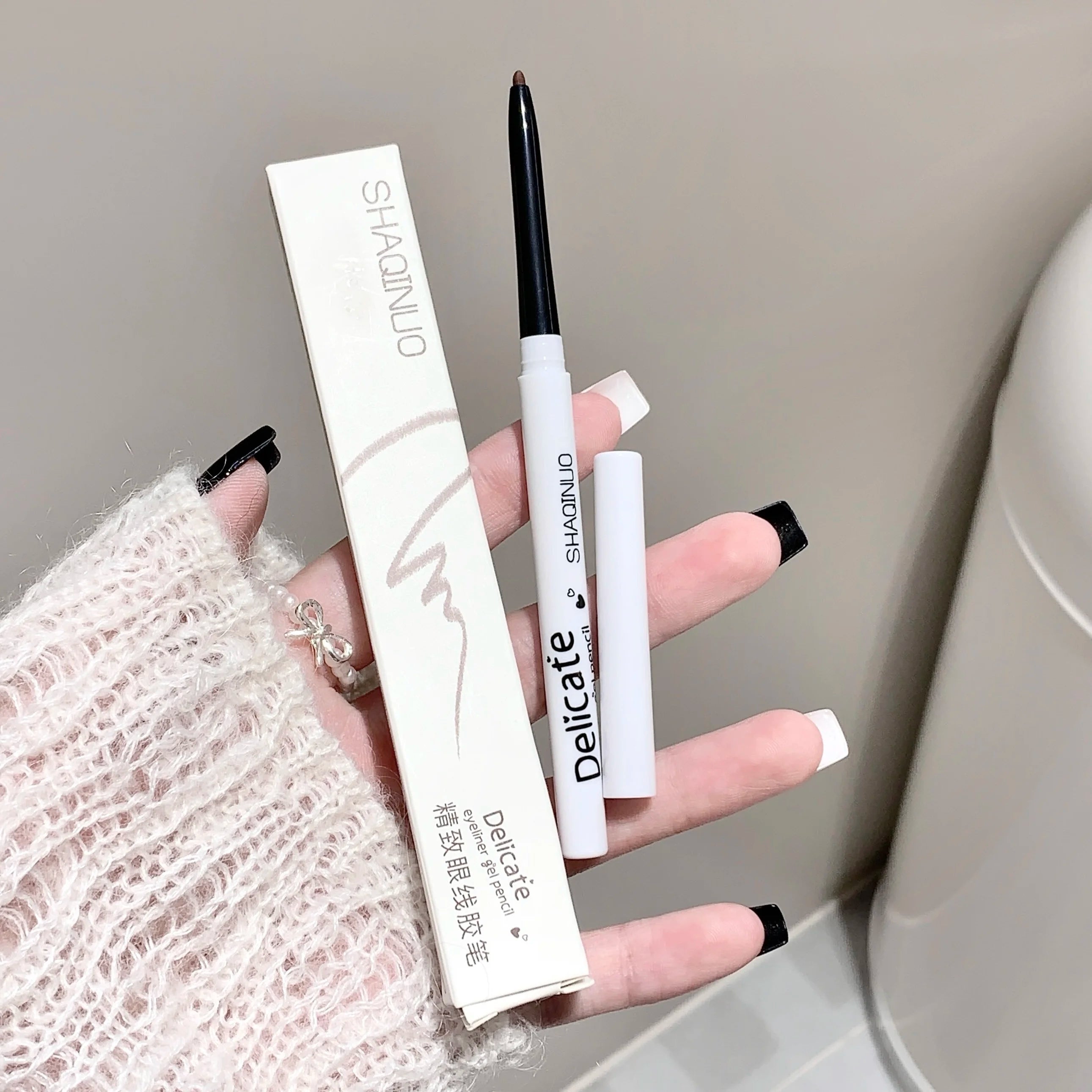 SHAQINUO Exquisite Eyeliner Gel Pen Waterproof Sweatproof Silkworm Qme