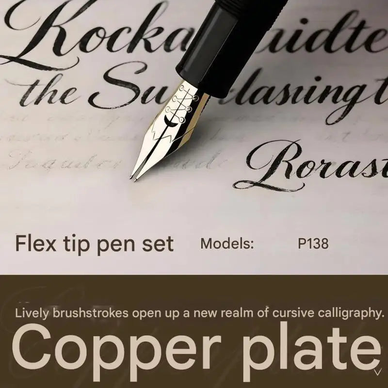Soft Elastic Calligraphy Nib Round Body Pointed Tip Dip Pen Qme