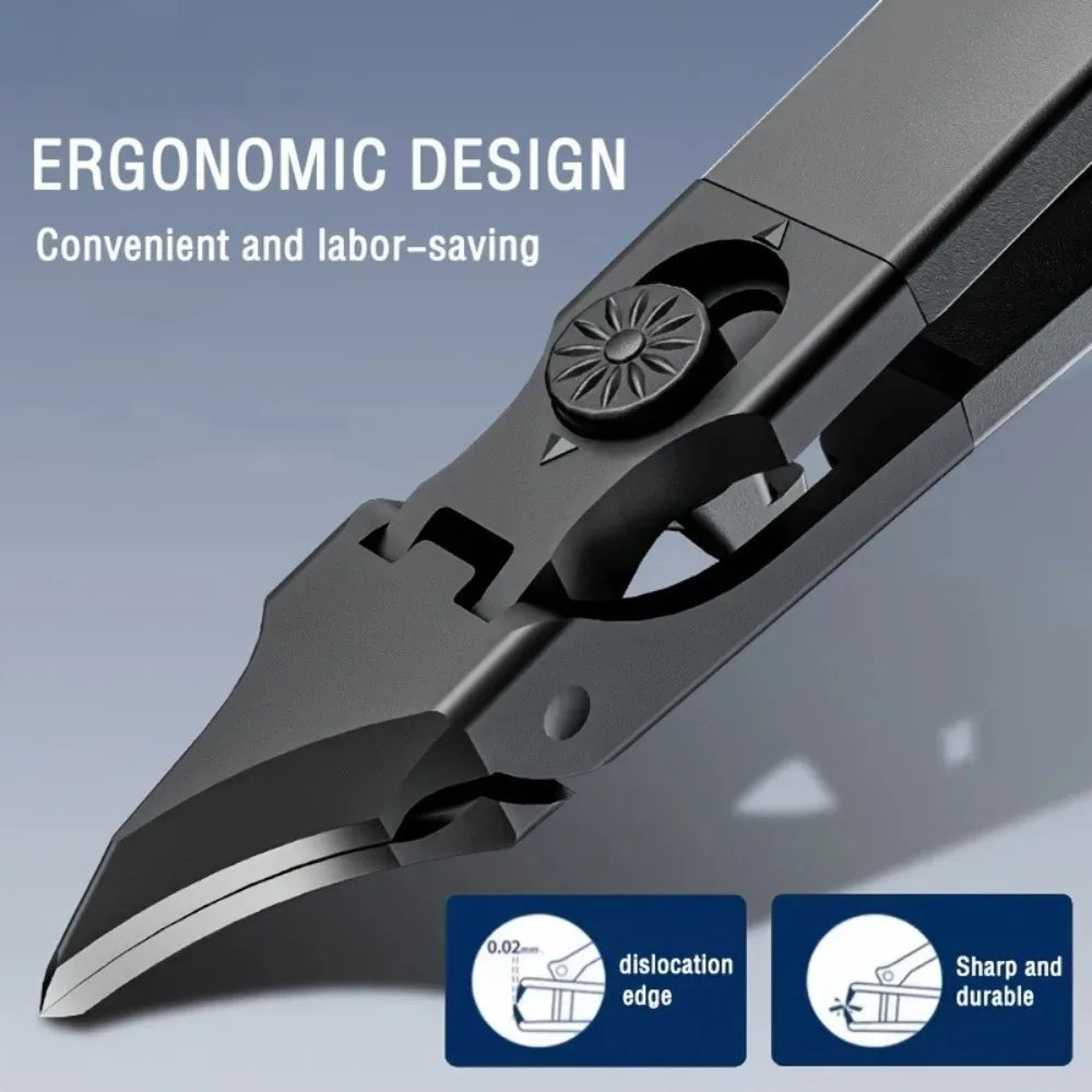 Professional Slanted Nail Clippers Sharp Stainless Steel Wide Opening Qme