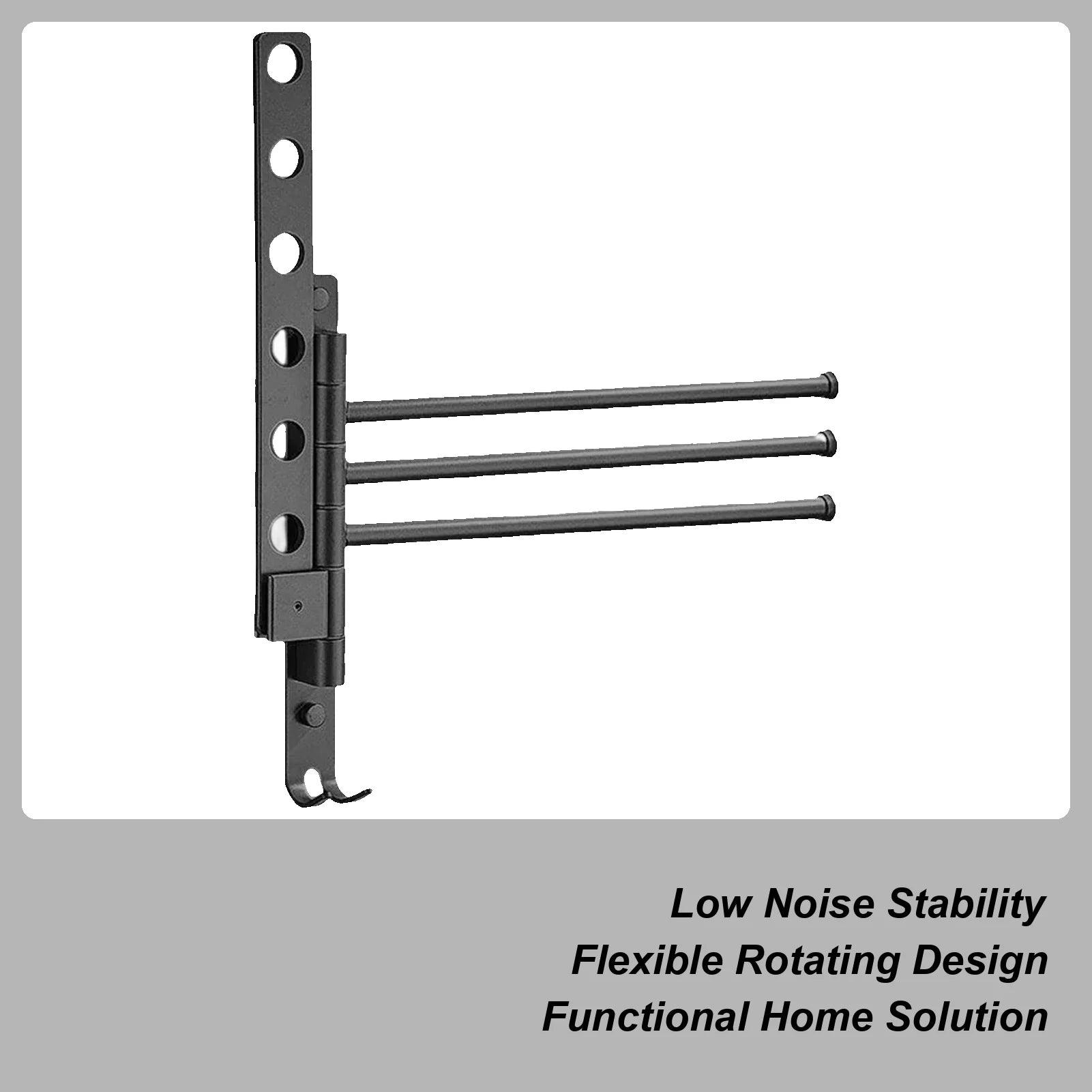 Towel Rack For Wall 4-Arm Swivel Towel Racks For Bathroom Swing Out Organizer Wall Mount Hanger For Laundry Room Shower Room Qme