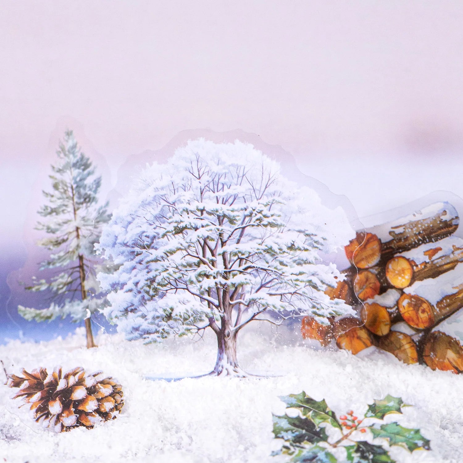 50pcs Seasonal Tree Scenery Stickers for Journal DIY Scrapbook Phone Laptop Case Decoration Notebook Planner Craft Supplies Qme