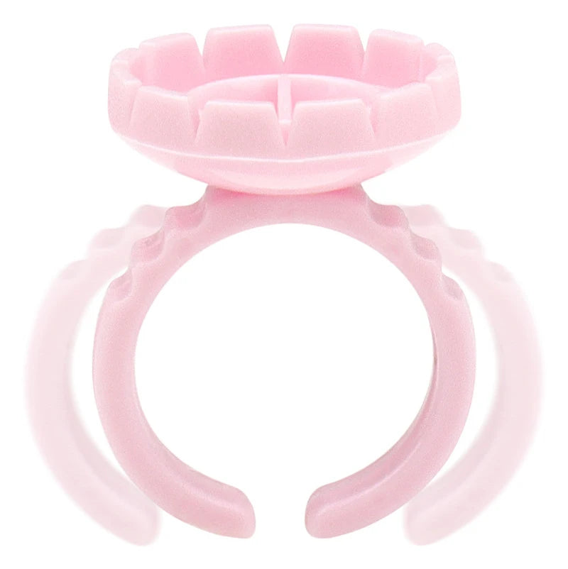 50 Wholesale Disposable Eyelash Glue Fan Cup Rings Holder Container Qme