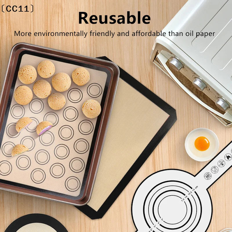 42x29 Silicone Baking Mat Oven 30 Circles Non Stick Heat Resistant Qme