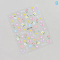 Dopamine Spring Flowers Butterfly Small Tulip Relief 3D Nail Stickers Qme B