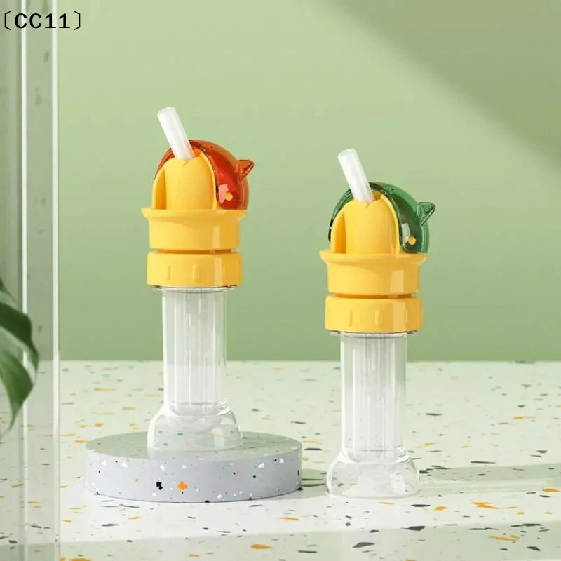 Straw Lid Beverage Water Bottle Cap Spill-proof Storage Box Dustproof Qme