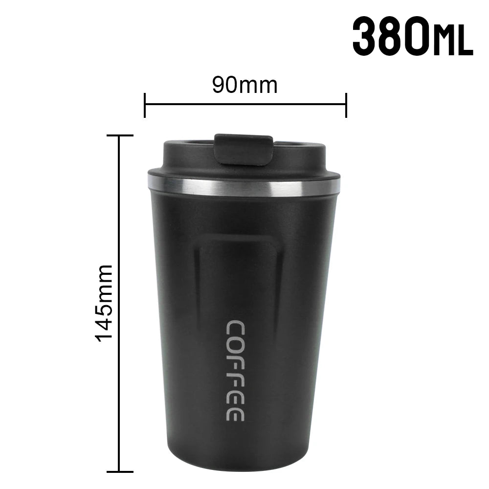 Mug Car Thermos 380 Leak Proof Travel Thermo Cup Tea Water Coffee Qme 380ML Black 401-500ml