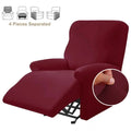 Minimalist Style Milk Silk Chair Cover, Fully Wrapped Elastic High-End Sofa Cover, Sofa Cover, Single Recliner, Massage Chair Qme Burgundy