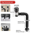 Telescoping Drain Pipe Drain Hose Anti-Odor Bathroom Sink Drain Outlet Seamless Connection Adjustable Wash Basin Sink Drain Hose Qme Black