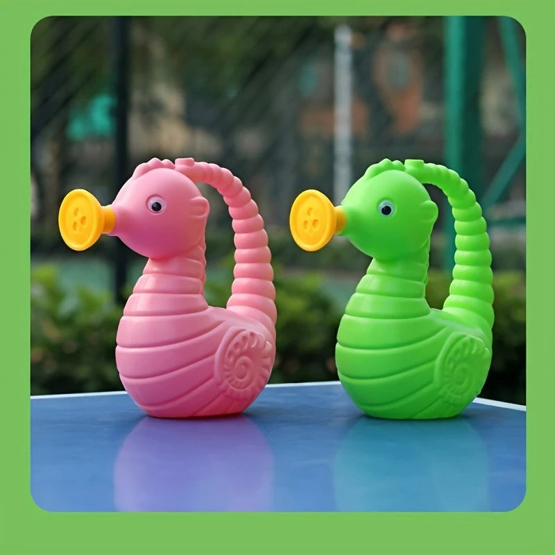 Kids Watering Can for Toddler Flower Garden Sand Beach Toy Cartoon Seahorse Garden Tools for Boys Girls Outdoor Summer Gifts Qme SET-2PC