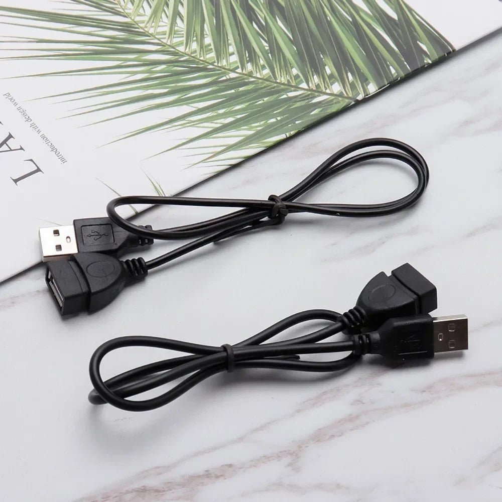 USB 2.0 A Male to Female Data Sync Black Charger Extension Cable Cord USB Cable for PC Laptop Keyboard Camera Printer Connector Qme
